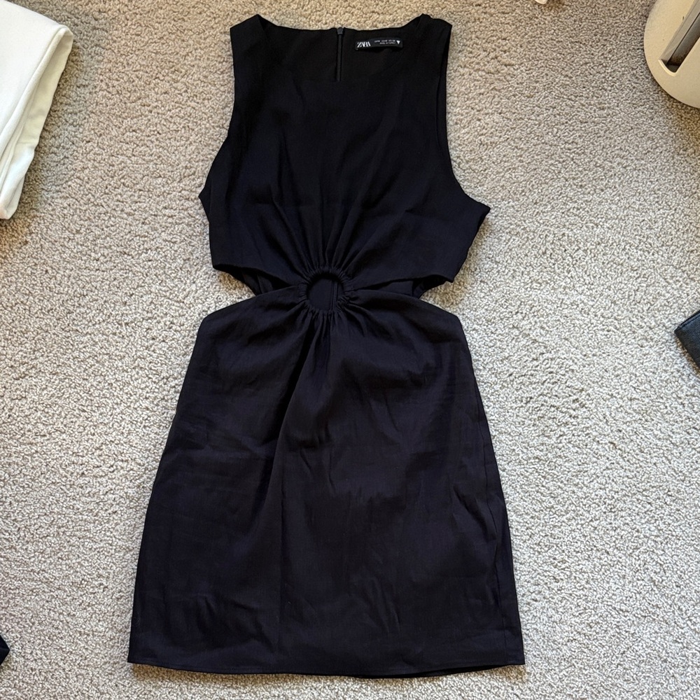 Zara Black Cut-Out Mini Dress